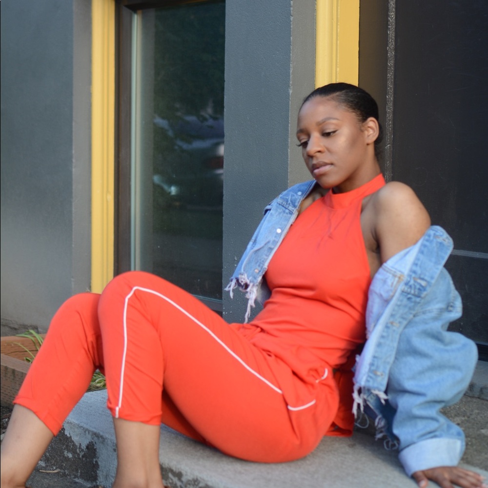 Red jumpsuit